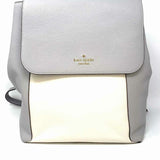 Kate Spade Gray Flap Color Block Pebbled Leather BackPack