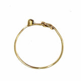 Estate size 7 14K Yellow Gold Band Knotted Red Gem Ring