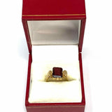 Estate Mid Century Art Deco size 6.5 14k Gold Art Deco Emerald Cut Stone Ring