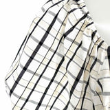 Levi Women's black/white Size M Puff Sleeve Plaid Short Sleeve Top