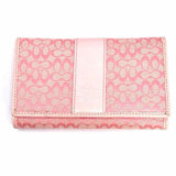 Coach Canvas Pink Tri-fold Signature Wallet