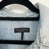 rag & bone Women's Light Blue Size M Button Down Denim Acid Wash Long Sleeve