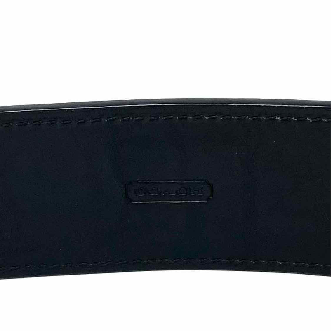 Coach Black Woven Pebbled Leather Belt