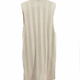 Lafayette 148 Women's Beige Size L Sleeveless Knit Open Front Cardigan