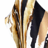 ESCADA Women's Brown White Size 42/L Faux Wrap Abstract Dress