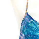 Tori Richard Women's Blue Size 2 sheath Silk Splatter Dress