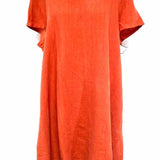 bryn Walker Women's Orange Size XL Shift Linen Short Sleeve Dress