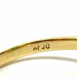 Estate size 6.75 10K Gold Blue Oval Twisted Topaz Ring