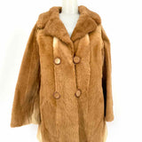 Jackson Furs Women's Beige Size M Double Breasted Beaver Fur Coat