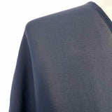 Vince Women's Navy Size S V-Neck Silk Short Sleeve Top