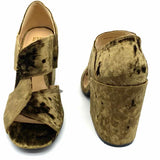 Cabi Women's Olive Green Size 7 Cut Out Velvet Pumps