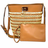 Salvatore Ferragamo 2022 Studio Wove Raffia Brown Bucket Woven Satchel