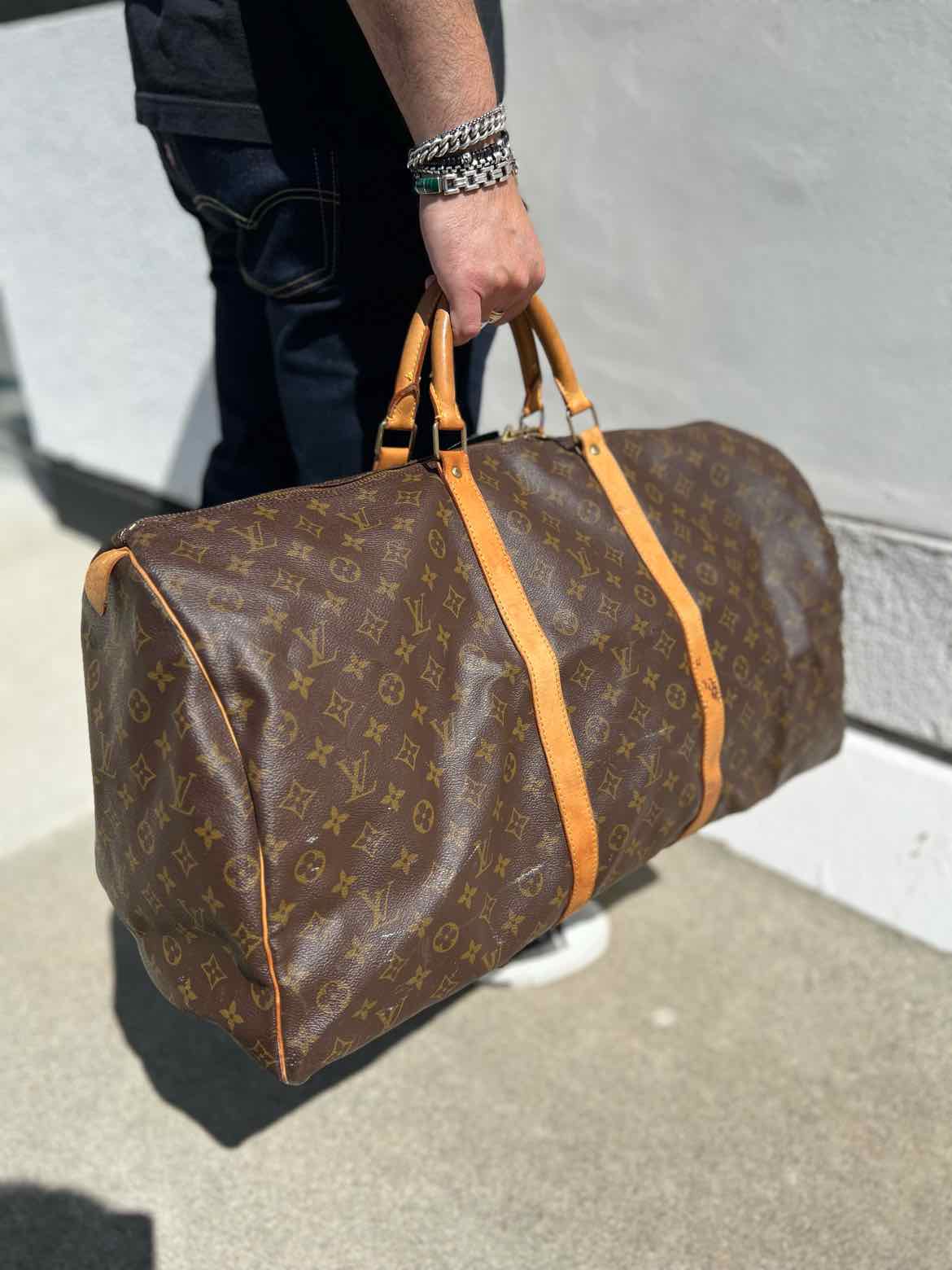LOUIS VUITTON Coated Canvas Brown Monogram Duffle Bag - Article
