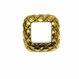 Gold Tone Square 0.75" Quilted Earrings