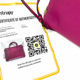 Burberry Banner Magenta Pebbled Leather Tote