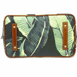 Dooney & Bourke Coated Canvas Black Green Dome Banana Leaf Satchel