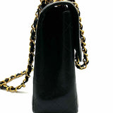 Chanel 2002/03 Classic Jumbo Black Flap Turnlock Caviar Leather Shoulder Bag