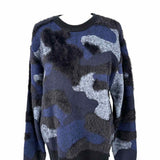ANATOMIE Wylie Women's Black Navy Size L Crew Neck Camoflage Sweater