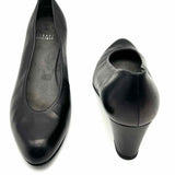 Stuart Weitzman Women's Black Size 8 Leather Wedges