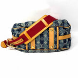 LOUIS VUITTON Porte Epaule Raye MM Denim Blue Monogram Shoulder Bag