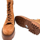 Sam Edelman Evina Combat Women's Brown Size 9.5 Lace-up Suede Boots