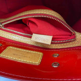 LOUIS VUITTON 2003 Reade PM Red Mini Monogram Vernis Leather Tote