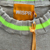 WISPR Women's Beige Navy Size XS Crew Stripe Sweater