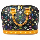 LOUIS VUITTON 2004 Multicolour Alma Black Half Dome Monogram Satchel