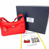 Prada Re-Nylon 2000 Re-Edition Nylon Red Crescent Shoulder Bag