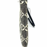 LOUIS VUITTON 2023 Denim Gray Monogram Jacquard Wristlet Clutch