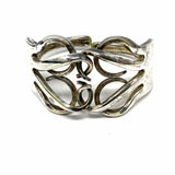 Estate Silver Hinged Woven Fork Bangle