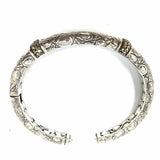 JAI by John Hardy Gator .925 Sterling Silver Hinged 2.5" Marcasite Cuff Bracelet