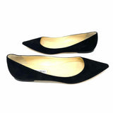 JIMMY CHOO Women's Black Size 41.5/11 Pointed Suede Flats