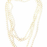 White Beaded 96" Long Pearl Necklace
