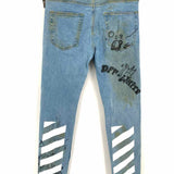 Off-White Wizard & Cat Women's Magenta Purple Size 30 Graphics Jeans