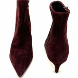 Nine West Women's Burgundy Size 8 Kitten Heel Suede Bootie