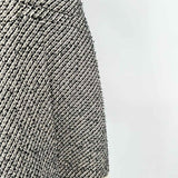 cinq a sept Women's Black Beige Size 8 Pleated Tweed Dress