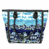 Talbots Venice Waterscape Canvas Blue Tote