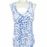 J Crew Women's white/blue Size XS Scoop Neck Sequined Spring Sleeveless