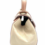 Giorgia Milani Peach Top Handle Color Block Leather Satchel