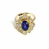 FRIEND & FIRESTONE size 5.5 14K Gold Blue Sapphire Ring