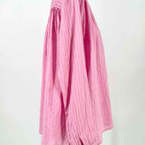 mii Women's Pink Size S Button Down Silk Blend Stripe Long Sleeve
