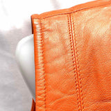 Ms. Maxima Women's Orange Size M Zip Leather Vest