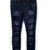 R13 Alison Skinny Women's Black Size 28 Mid Rise Distressed Jeans