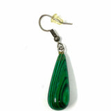 Green Dangle Teardrop Malachite Earrings