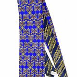 GIANNI VERSACE Silk Blue Yellow Medusa Filigree Necktie