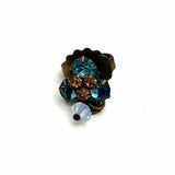 SORRELLI Bronze Tone Blue Stud Cluster Crystal Earrings