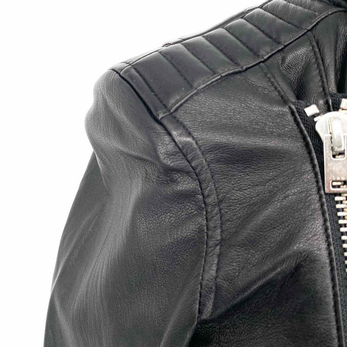 IRO Women's Black Size S Moto Leather Quilted Jacket