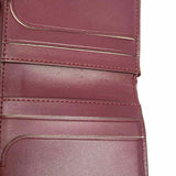 Kate Spade Burgundy Bi-Fold Keychain Saffiano Leather Wallet