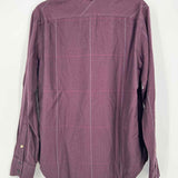 rag & bone Men's Maroon Size M Button Down Cotton Blend Long Sleeve Shirt
